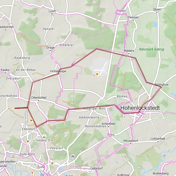 Map miniature of "Short Gravel Experience" cycling inspiration in Schleswig-Holstein, Germany. Generated by Tarmacs.app cycling route planner