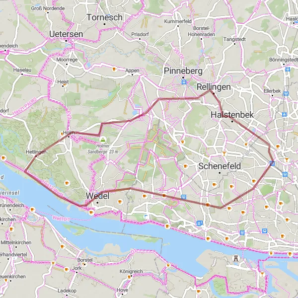 Karten-Miniaturansicht der Radinspiration "Naturschönheiten entdecken" in Schleswig-Holstein, Germany. Erstellt vom Tarmacs.app-Routenplaner für Radtouren