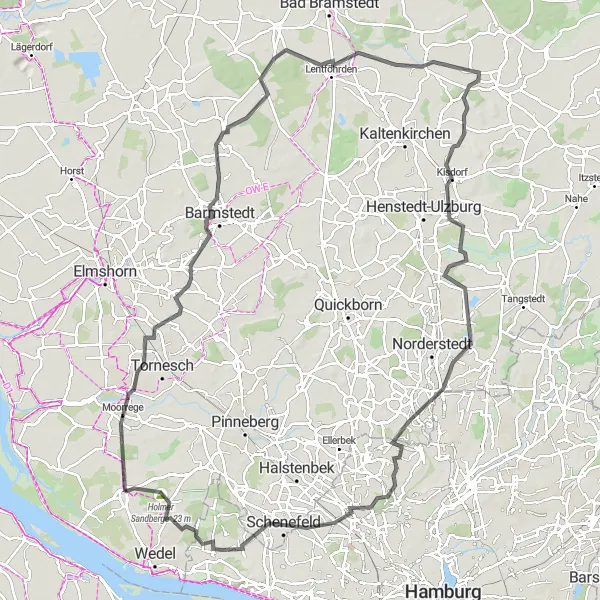 Map miniature of "Uncovering Schleswig-Holstein's Beauty" cycling inspiration in Schleswig-Holstein, Germany. Generated by Tarmacs.app cycling route planner