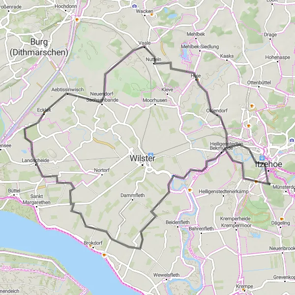 Map miniature of "Scenic Road Ride with Historical Highlights" cycling inspiration in Schleswig-Holstein, Germany. Generated by Tarmacs.app cycling route planner