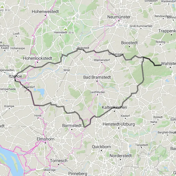 Map miniature of "Cycling Adventure through Scenic Landscapes" cycling inspiration in Schleswig-Holstein, Germany. Generated by Tarmacs.app cycling route planner