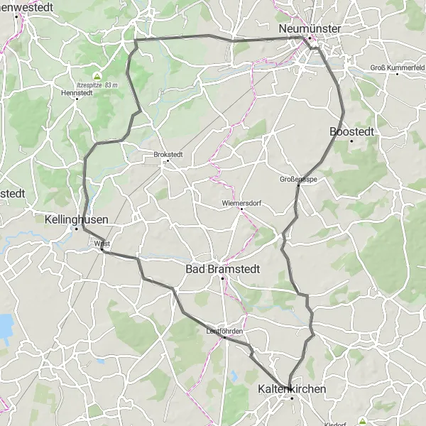 Karten-Miniaturansicht der Radinspiration "Erkunde die malerischen Straßen und Dörfer entlang des Weges" in Schleswig-Holstein, Germany. Erstellt vom Tarmacs.app-Routenplaner für Radtouren