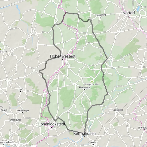 Map miniature of "Hohenwestedt Experience" cycling inspiration in Schleswig-Holstein, Germany. Generated by Tarmacs.app cycling route planner