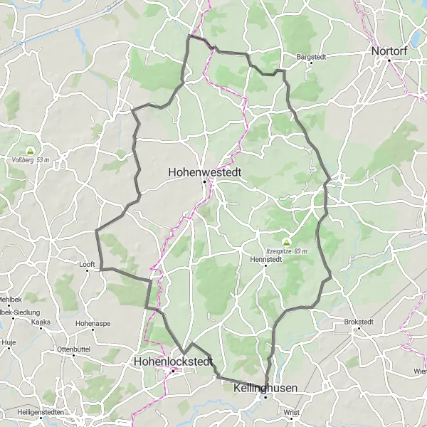 Map miniature of "Exploring the Countryside Road Ride" cycling inspiration in Schleswig-Holstein, Germany. Generated by Tarmacs.app cycling route planner