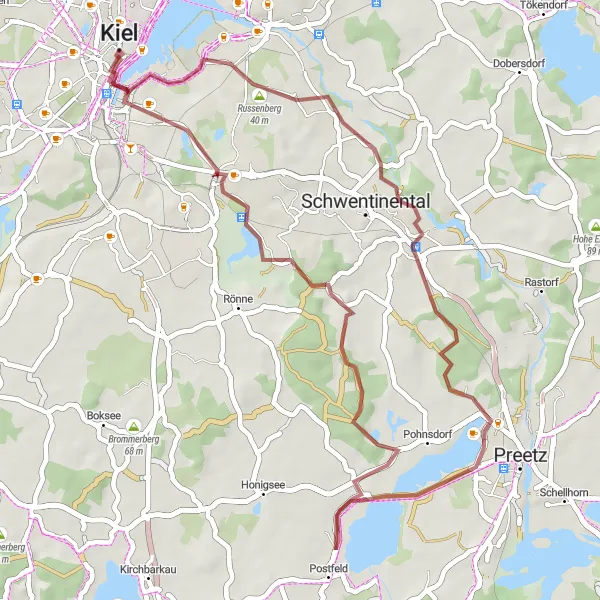 Map miniature of "Coastal Nature Wonderland" cycling inspiration in Schleswig-Holstein, Germany. Generated by Tarmacs.app cycling route planner