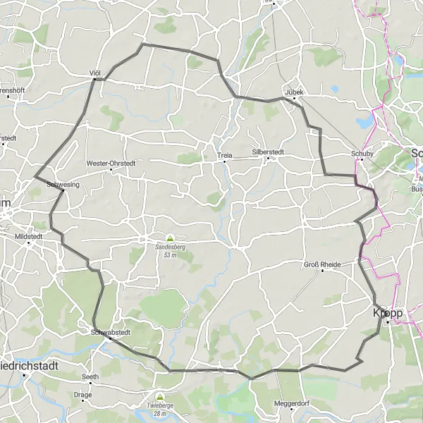 Map miniature of "Exploring the Countryside" cycling inspiration in Schleswig-Holstein, Germany. Generated by Tarmacs.app cycling route planner