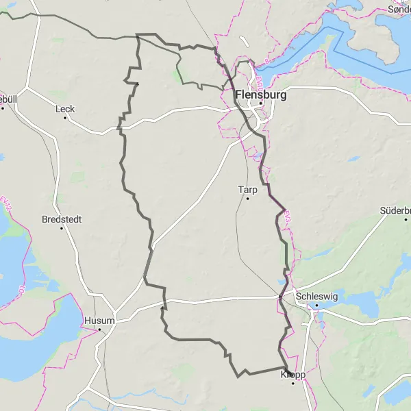 Map miniature of "Scenic Coastal Ride" cycling inspiration in Schleswig-Holstein, Germany. Generated by Tarmacs.app cycling route planner