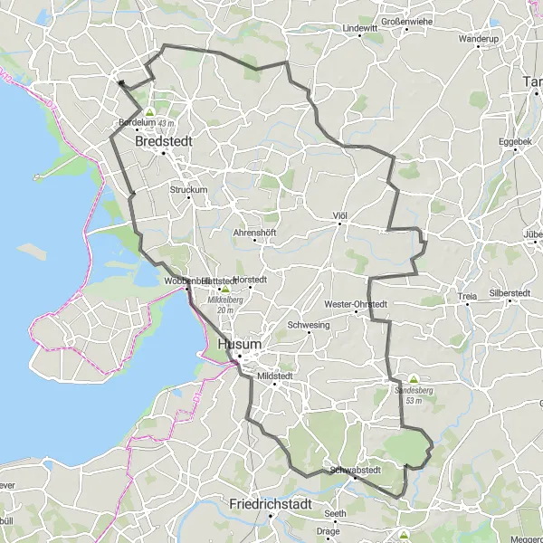 Karten-Miniaturansicht der Radinspiration "Hügellandschaften und Küstenpanoramen" in Schleswig-Holstein, Germany. Erstellt vom Tarmacs.app-Routenplaner für Radtouren