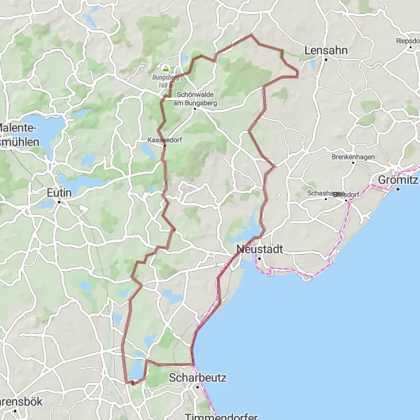 Karten-Miniaturansicht der Radinspiration "Dünen und Wälder im Hinterland" in Schleswig-Holstein, Germany. Erstellt vom Tarmacs.app-Routenplaner für Radtouren