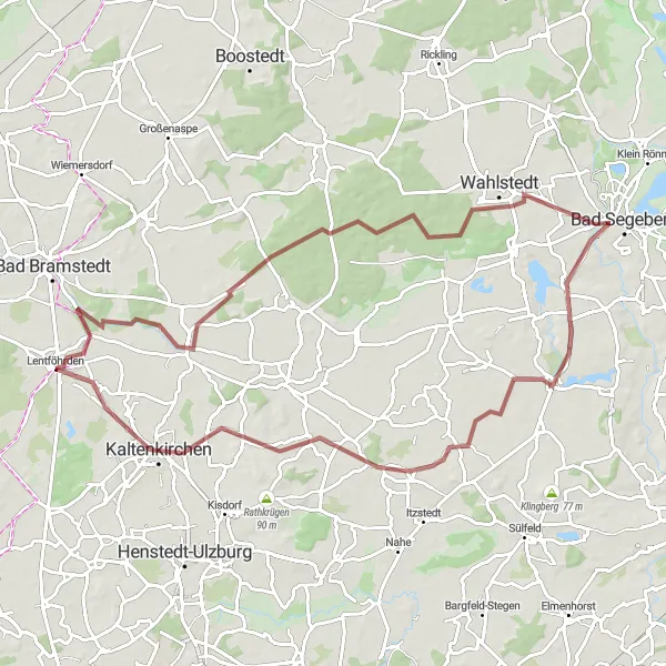 Map miniature of "Leezen Exploration" cycling inspiration in Schleswig-Holstein, Germany. Generated by Tarmacs.app cycling route planner