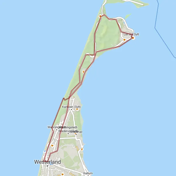Map miniature of "Sylt Gravel Challenge" cycling inspiration in Schleswig-Holstein, Germany. Generated by Tarmacs.app cycling route planner
