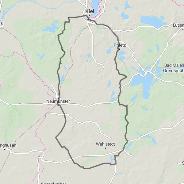 Map miniature of "Hasselberg Challenge" cycling inspiration in Schleswig-Holstein, Germany. Generated by Tarmacs.app cycling route planner