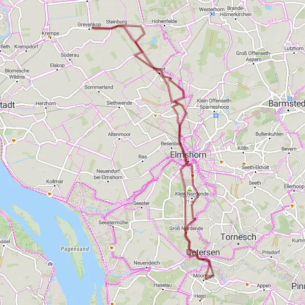 Map miniature of "The Nature Escape" cycling inspiration in Schleswig-Holstein, Germany. Generated by Tarmacs.app cycling route planner