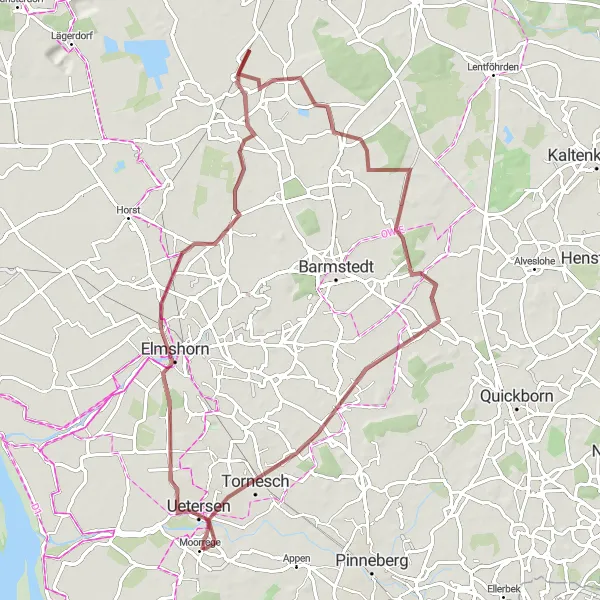 Map miniature of "The Ellerhoop Escape" cycling inspiration in Schleswig-Holstein, Germany. Generated by Tarmacs.app cycling route planner