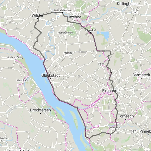 Map miniature of "The Heidestraße Road Adventure" cycling inspiration in Schleswig-Holstein, Germany. Generated by Tarmacs.app cycling route planner