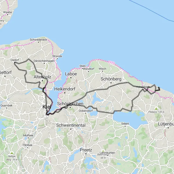 Karten-Miniaturansicht der Radinspiration "Roadtrip von Felm nach Borghorsterhütten" in Schleswig-Holstein, Germany. Erstellt vom Tarmacs.app-Routenplaner für Radtouren