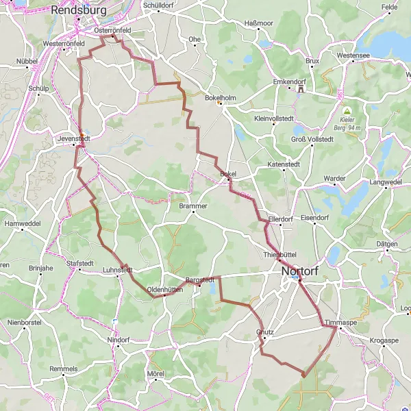 Map miniature of "Central Schleswig-Holstein Adventure" cycling inspiration in Schleswig-Holstein, Germany. Generated by Tarmacs.app cycling route planner