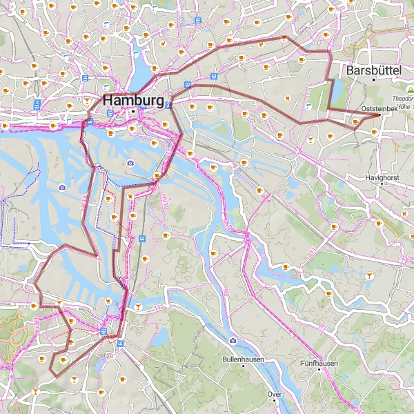 Map miniature of "Looping Through Gravel Paths of Schleswig-Holstein" cycling inspiration in Schleswig-Holstein, Germany. Generated by Tarmacs.app cycling route planner