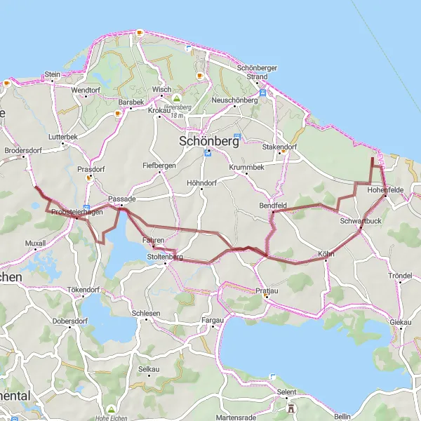 Map miniature of "Scenic Gravel Tour" cycling inspiration in Schleswig-Holstein, Germany. Generated by Tarmacs.app cycling route planner