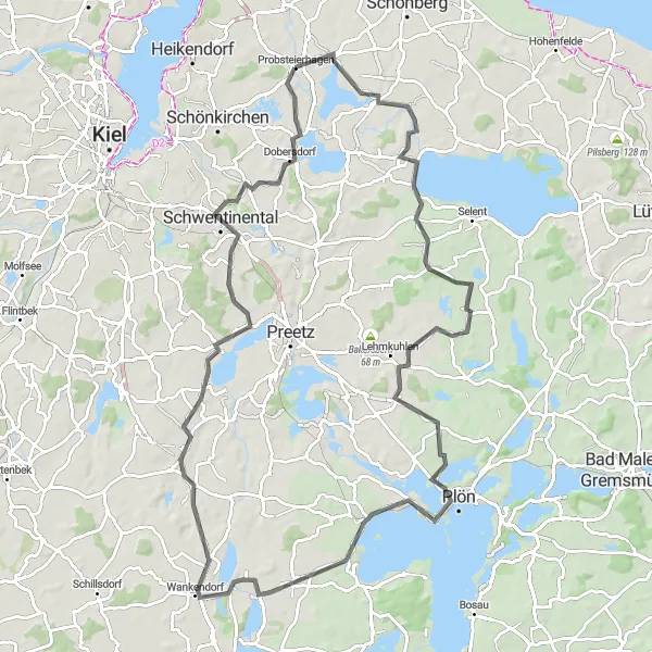 Map miniature of "Idyllic Countryside Road Cycling Route" cycling inspiration in Schleswig-Holstein, Germany. Generated by Tarmacs.app cycling route planner