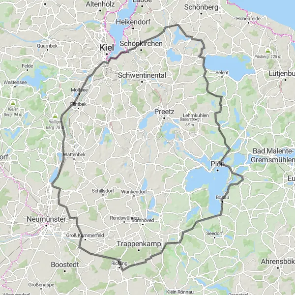 Map miniature of "Historic Plön Tour" cycling inspiration in Schleswig-Holstein, Germany. Generated by Tarmacs.app cycling route planner