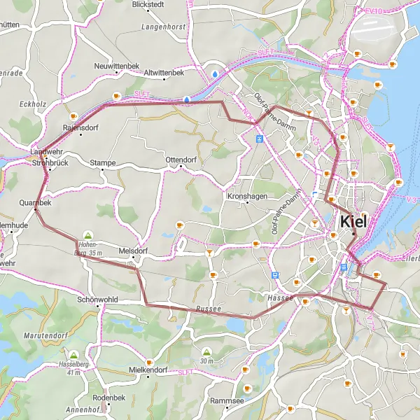 Map miniature of "Scenic Ride to Neuwittenbek" cycling inspiration in Schleswig-Holstein, Germany. Generated by Tarmacs.app cycling route planner