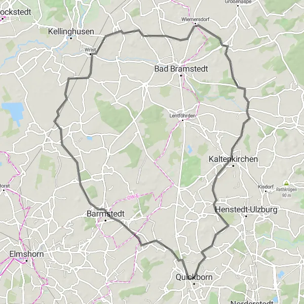 Karten-Miniaturansicht der Radinspiration "Barmstedt-Schmalfeld Route" in Schleswig-Holstein, Germany. Erstellt vom Tarmacs.app-Routenplaner für Radtouren