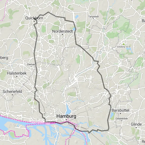 Karten-Miniaturansicht der Radinspiration "Schnelle Heide Tour" in Schleswig-Holstein, Germany. Erstellt vom Tarmacs.app-Routenplaner für Radtouren