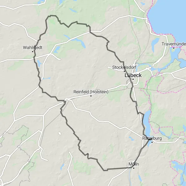 Map miniature of "The Ultimate Schleswig-Holstein Challenge" cycling inspiration in Schleswig-Holstein, Germany. Generated by Tarmacs.app cycling route planner