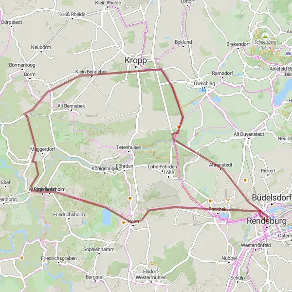 Karten-Miniaturansicht der Radinspiration "Entlang des Nord-Ostsee-Kanals" in Schleswig-Holstein, Germany. Erstellt vom Tarmacs.app-Routenplaner für Radtouren