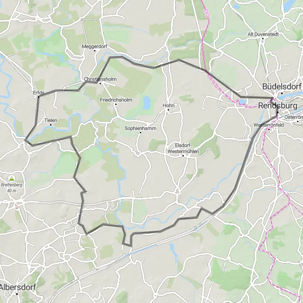 Map miniature of "The Nübbel Loop" cycling inspiration in Schleswig-Holstein, Germany. Generated by Tarmacs.app cycling route planner