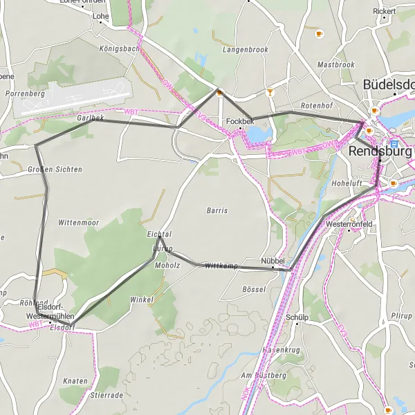 Karten-Miniaturansicht der Radinspiration "Rendsburg und Umgebung" in Schleswig-Holstein, Germany. Erstellt vom Tarmacs.app-Routenplaner für Radtouren