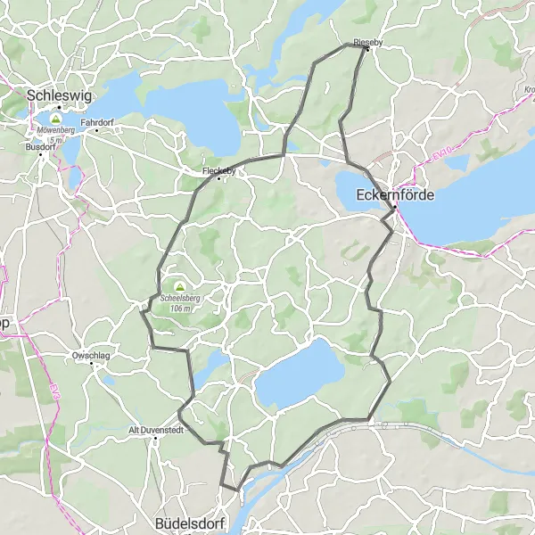 Map miniature of "Coastal and Countryside Discovery" cycling inspiration in Schleswig-Holstein, Germany. Generated by Tarmacs.app cycling route planner