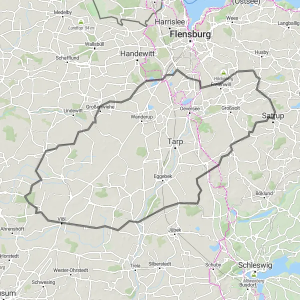 Map miniature of "Discover Havetoft on Two Wheels" cycling inspiration in Schleswig-Holstein, Germany. Generated by Tarmacs.app cycling route planner
