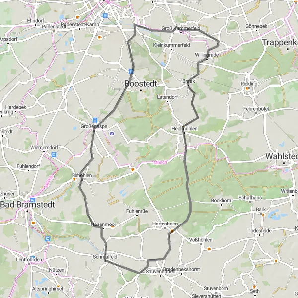 Map miniature of "Countryside Charm and Cultural Heritage" cycling inspiration in Schleswig-Holstein, Germany. Generated by Tarmacs.app cycling route planner