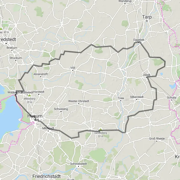 Map miniature of "Eggebek Adventure" cycling inspiration in Schleswig-Holstein, Germany. Generated by Tarmacs.app cycling route planner