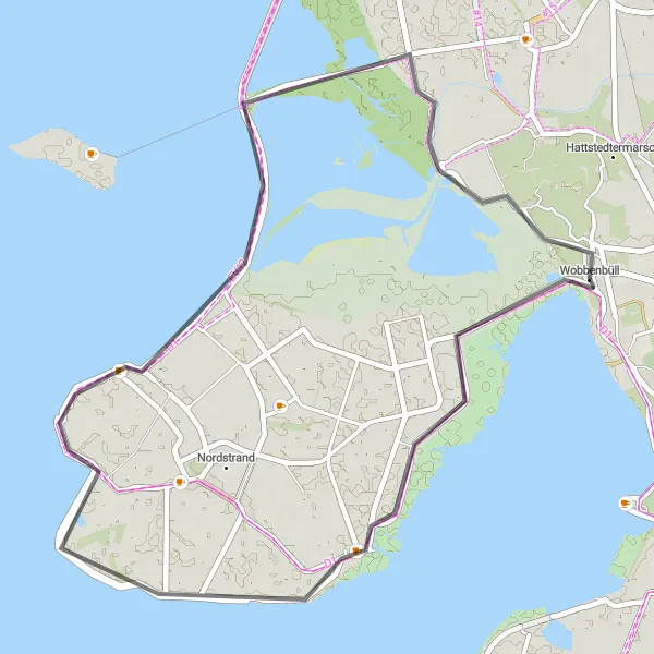 Map miniature of "Discover the Coastal Charm" cycling inspiration in Schleswig-Holstein, Germany. Generated by Tarmacs.app cycling route planner