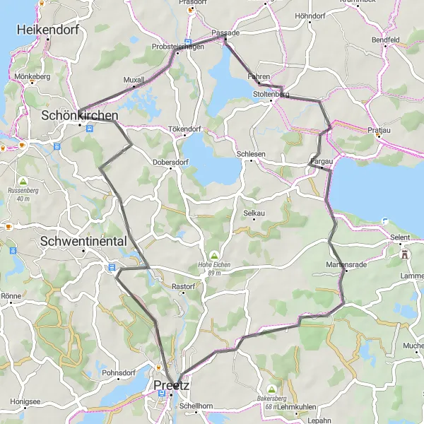 Karten-Miniaturansicht der Radinspiration "Wellness Tour um Stoltenberg" in Schleswig-Holstein, Germany. Erstellt vom Tarmacs.app-Routenplaner für Radtouren