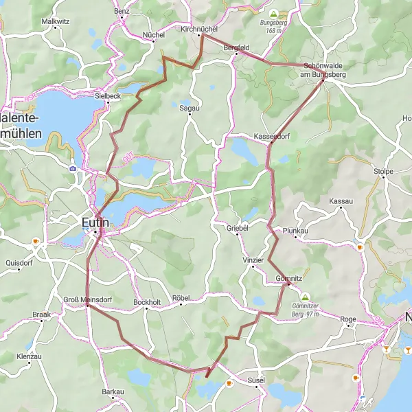 Map miniature of "Bungsberg Loop" cycling inspiration in Schleswig-Holstein, Germany. Generated by Tarmacs.app cycling route planner
