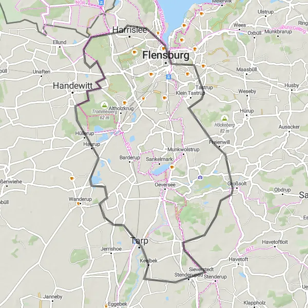 Map miniature of "Coastal Escape" cycling inspiration in Schleswig-Holstein, Germany. Generated by Tarmacs.app cycling route planner