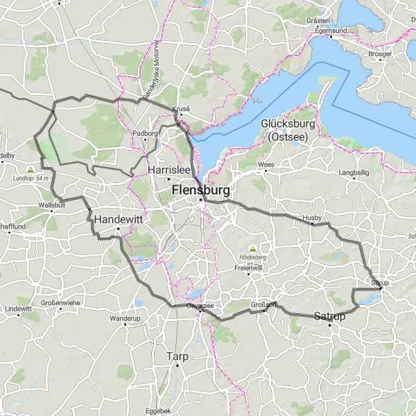 Map miniature of "Schleswig-Holstein Loop" cycling inspiration in Schleswig-Holstein, Germany. Generated by Tarmacs.app cycling route planner