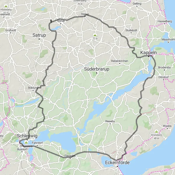 Map miniature of "Scenic Coastline Ride" cycling inspiration in Schleswig-Holstein, Germany. Generated by Tarmacs.app cycling route planner