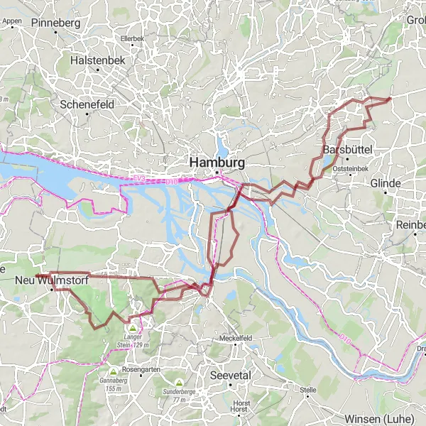 Map miniature of "Öjendorf to Jenfeld" cycling inspiration in Schleswig-Holstein, Germany. Generated by Tarmacs.app cycling route planner