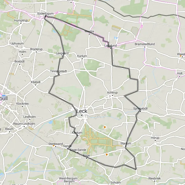 Map miniature of "Schleswig-Holstein Road Cycling Tour" cycling inspiration in Schleswig-Holstein, Germany. Generated by Tarmacs.app cycling route planner