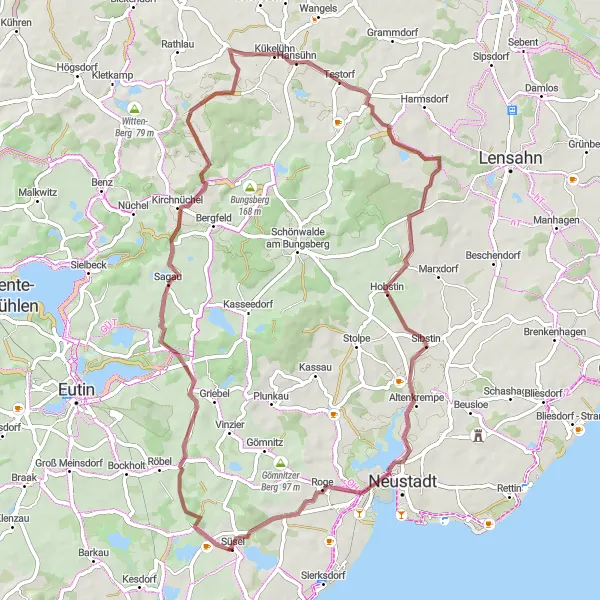 Map miniature of "The Gravel Explorer" cycling inspiration in Schleswig-Holstein, Germany. Generated by Tarmacs.app cycling route planner