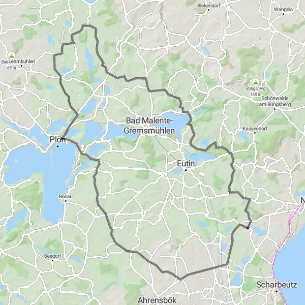 Map miniature of "The Süsel Loop" cycling inspiration in Schleswig-Holstein, Germany. Generated by Tarmacs.app cycling route planner
