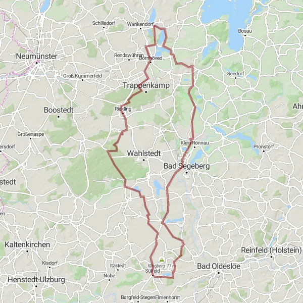 Map miniature of "The Groß Niendorf Circuit" cycling inspiration in Schleswig-Holstein, Germany. Generated by Tarmacs.app cycling route planner