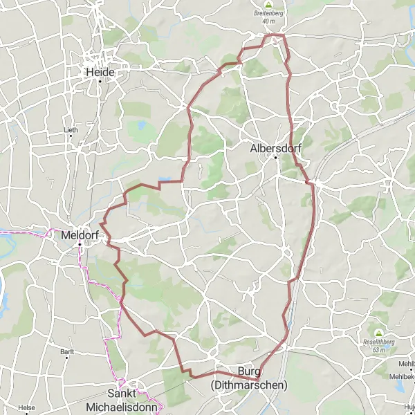 Map miniature of "Gravel Adventure" cycling inspiration in Schleswig-Holstein, Germany. Generated by Tarmacs.app cycling route planner