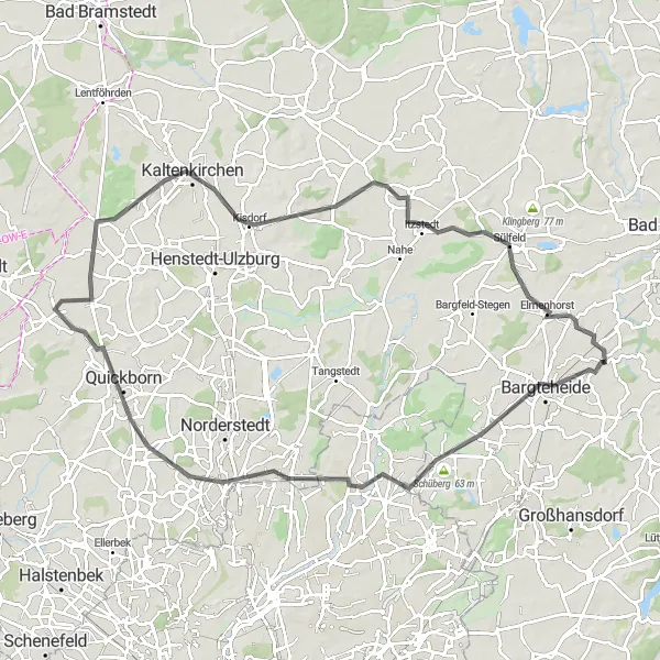 Karten-Miniaturansicht der Radinspiration "Road-Tour durch das Grüne" in Schleswig-Holstein, Germany. Erstellt vom Tarmacs.app-Routenplaner für Radtouren