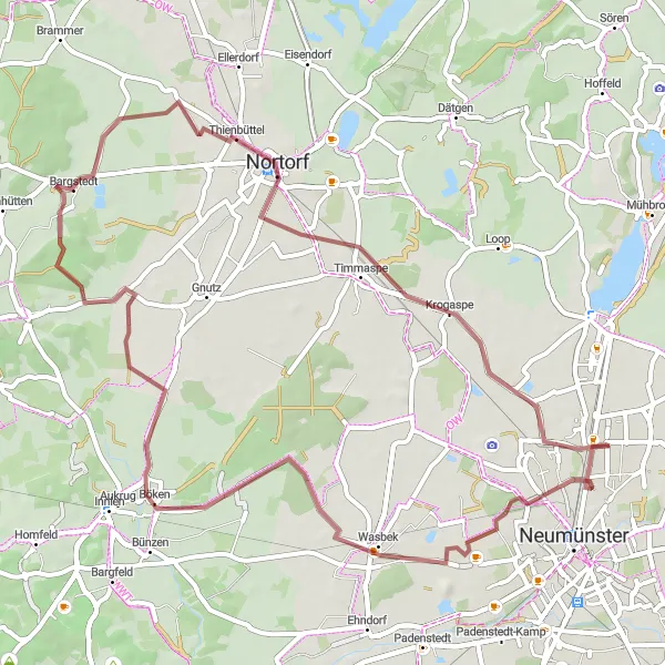 Karten-Miniaturansicht der Radinspiration "Abenteuerliche Gravel-Tour um Tungendorf" in Schleswig-Holstein, Germany. Erstellt vom Tarmacs.app-Routenplaner für Radtouren
